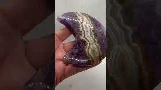 Amethyst Lace Agate Large Moon #1