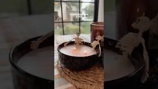 CHEAP DIY SKELETON CANDLE 🕯️💀🕯️ #halloween #halloweenDIY HalloweenDECOR inspired by Sheri Wilson
