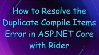 How to Resolve the Duplicate Compile Items Error in ASP.NET Core with Rider