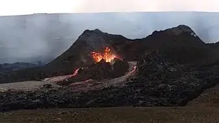 'Nar' losing part of the spatter-cone wall -  2021-04-23