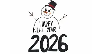 Happy New Year 2026 Drawing | Easy Snowman New Year Drawing | New Year Special Drawing 