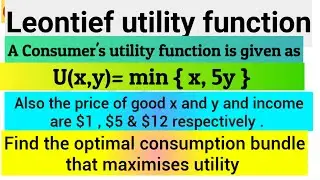 Utility maximization in case of leontief utility function