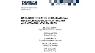 Tackling HARKing in Organizational Research