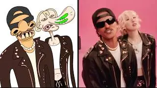 rose & bruno mars - APT (official music video ) drawing meme