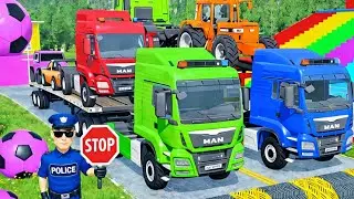 Flatbed Truck McQueen vs Potholes: Epic BeamNG.Drive Challenge 🚓