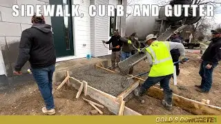 Pouring Sidewalks and curbs on this Denver Residential job