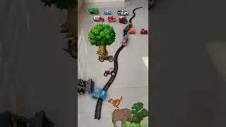 Jcb tractor train | train hits car n dog |elephant eating grass