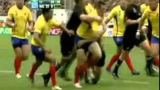 Romania Rugby Team scoring against New Zealand Rugby Team (2007) Oaks vs All Blacks