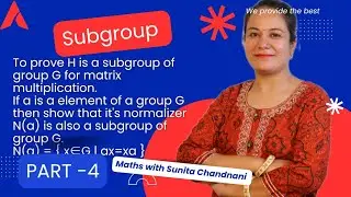 If a is a element of group G prove it's normalizer N(a) is a subgroup of group G.N(a)={x∈G | ax=xa}