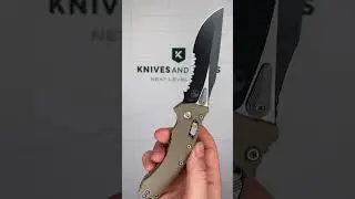 Microtech Amphibian 137RL 2FLGTTA, Two Tone Black M390MK,Tan G 10, partially serrated pocket knife