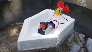 How To Make A Thermocol Boat With DC Motor.