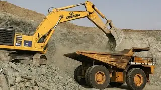 Komatsu PC1250 in Action | Massive Excavator Dominating the Quarry!