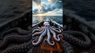 Giant Pale Octopus Discovered on Research Vessel at Sunset
