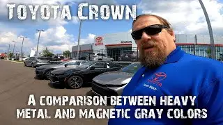 Toyota Crown magnetic gray and heavy metal color comparison.