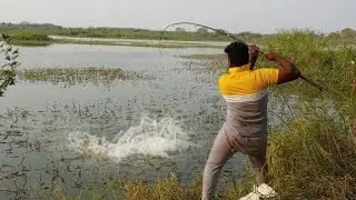 Unique fishing 🎣-- Catching A Big Rohu Fishes fi