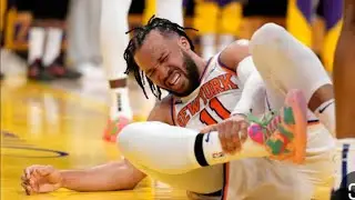 Jalen Brunson exits MSG with walking boot, crutches after rolling ankle in Knicks nightmare