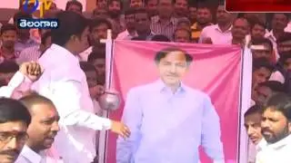 TRS Party celebrations In Khammam