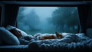 Instant Calm & Sleep | Rain Sounds for Sleeping | Heavy Rain on Cozy Campervan Tonight