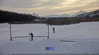 Teton Time Lapse of sunset view from Turpin Meadow on February 1, 2026