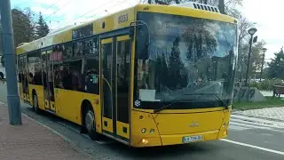 Киевский автобус МАЗ 203 бортовой номер 8233 маршрут номер 24 запись полного оборота.