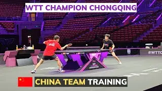 The Chinese table tennis team practices for WTT Champion Chongqing 2025