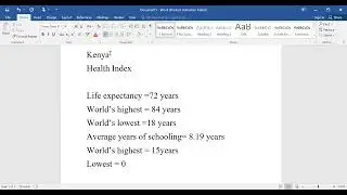Calculation of HDI