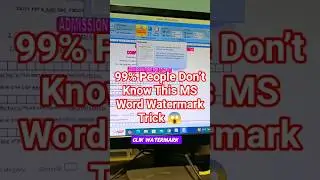 99% People Don&rsquo;t Know This MS Word Watermark Trick 😱#MSWord#Watermark#viral #shortsviral #windows