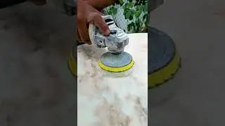Adding polishing powder to marble surface #skills #marble