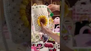 Crochet sunflower mini phone bag -Yarneden