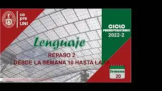 CEPRE UNI 2022-2 | LENGUAJE | REPASO 2 | SEMANA 20