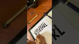 Neuland Hand Experimentation using a broad edge ruling pen