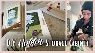 DIY Hidden Storage Cabinet + Framed Art