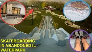 SKATEBOARDING IN ABANDONED WATERPARK THAT STILL HAS POWER