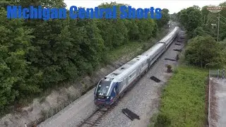 Amtrak Wolverine with Venture Cars and Viewliner Baggage Car (Drone Video)