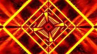 🔷 Wygaszacz Ekranu 4K &ndash; Geometryczna Neonowa Spirala w Czerwieni i Ż&oacute;łci &ndash; Tło VJ (Bez Dźwięku)
