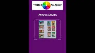 Animals Stamps Greetings Cards by Y Marrs Colourist
