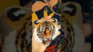 3D cross stirch tiger #handmade #crossstitch #bordado #diy #3dcrossstitch #tiger