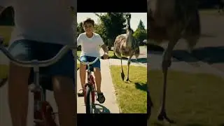 #realmoment #viralvideo #boyonbike #ostrich #unbelievablebuttrue #unexpectedmoment #urbananimals