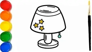 lamp drawing|table lamp drawing with colour|lamp drawing colour for kids|lamp drawing easy steps|art