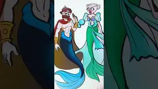 BRAINROT Mermaid Ballerina Cappuccina and Prince Cappuccino Assassino | Sticker Book