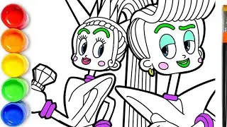 How to draw and Color Velvet and Veneer  Trolls Band Together Movie Coloring Page | Trolls 3