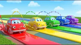 Funny Cars Color Adventure! 🚑 Learn Red, Blue, Yellow & Green Street Vehicles