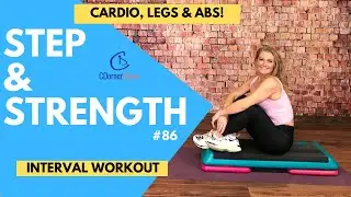 Step Aerobics and Strength Workout | CDornerFitness Step| Legs and Abs #86 134 bpm