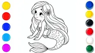 Beautiful Mermaid Drawing Easy Step By Step | Mermaid Drawing For Kids Easy | Easy Mermaid Drawing |