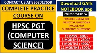 COMPLETE PRACTICE COURSE ON HPSC PGT COMPUTER SCIENCE EXAM (SUBJECTIVE+OBJECTIVE)