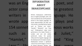 Information about Shakespeare #information #shakespeare #about #info