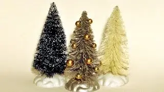 Decorating a bottle brush Christmas tree