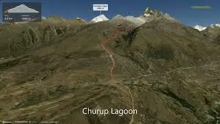 Churup Lagoon ∆ hiking trails ∆ 3d-trail.com/peru/