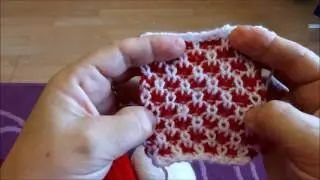 Model tricotat de mana cu doua culori - varianta 6