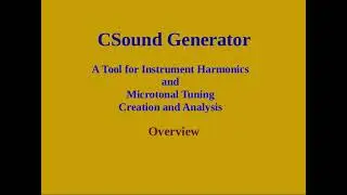 CSound Generator - Overview